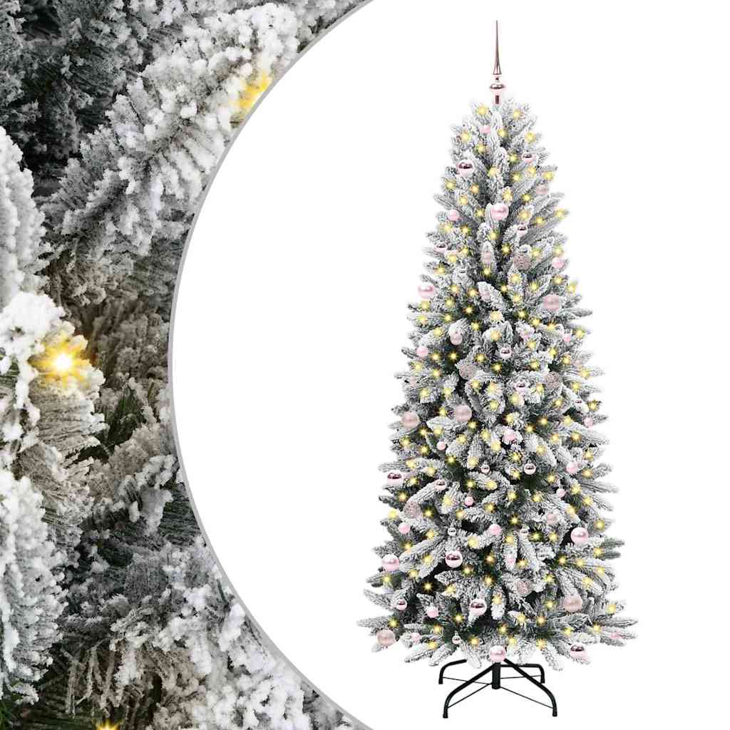 Kunstkerstboom Wit 240 cm PVC en Plastic en Staal en PE is nu te koop bij PeponiXL, paradijselijk wonen!