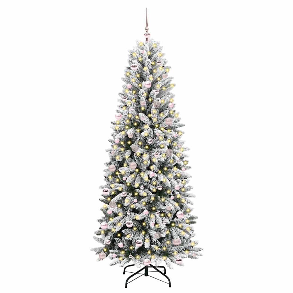 Kunstkerstboom Wit 240 cm PVC en Plastic en Staal en PE is nu te koop bij PeponiXL, paradijselijk wonen!