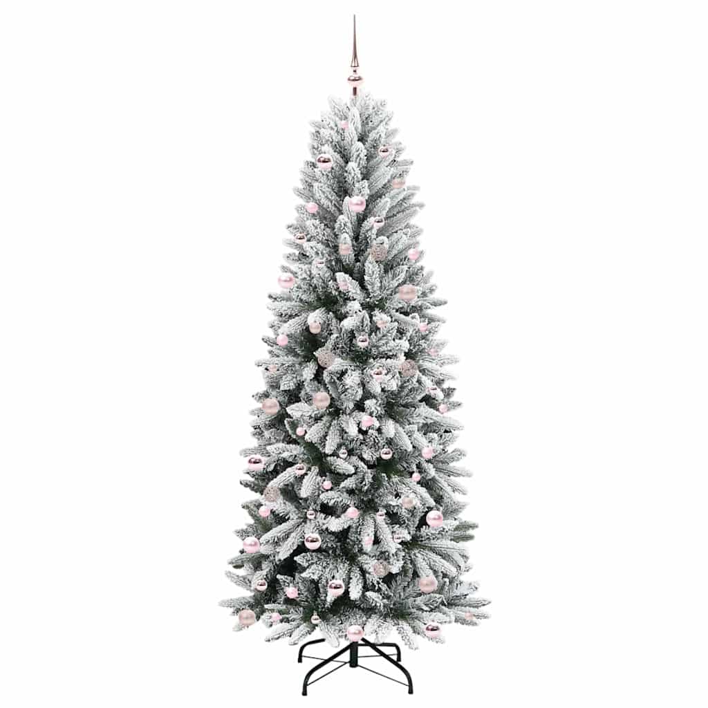 Kunstkerstboom Wit 240 cm PVC en Plastic en Staal en PE is nu te koop bij PeponiXL, paradijselijk wonen!