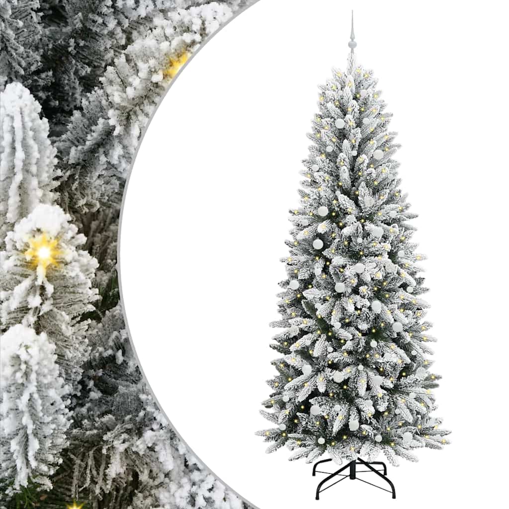 Kunstkerstboom Wit 240 cm PVC en Plastic en Staal en PE is nu te koop bij PeponiXL, paradijselijk wonen!