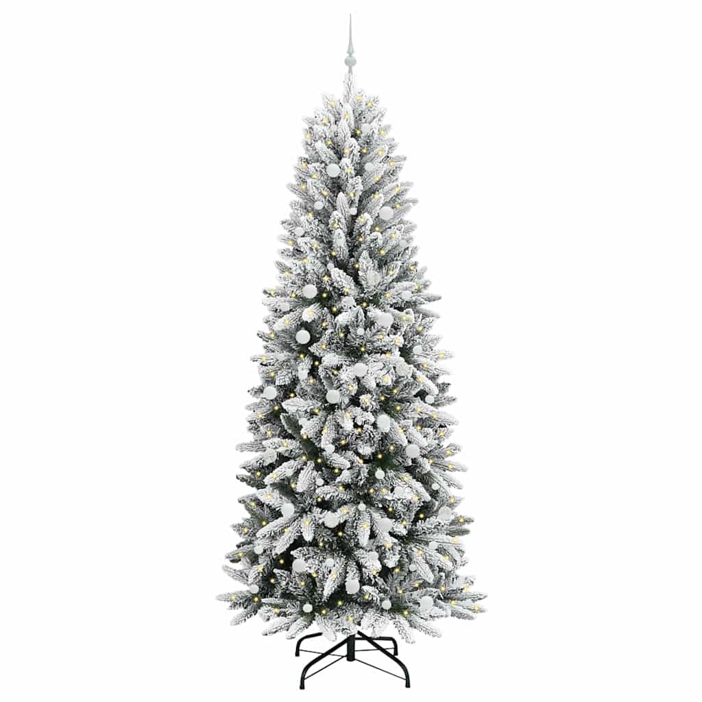 Kunstkerstboom Wit 240 cm PVC en Plastic en Staal en PE is nu te koop bij PeponiXL, paradijselijk wonen!