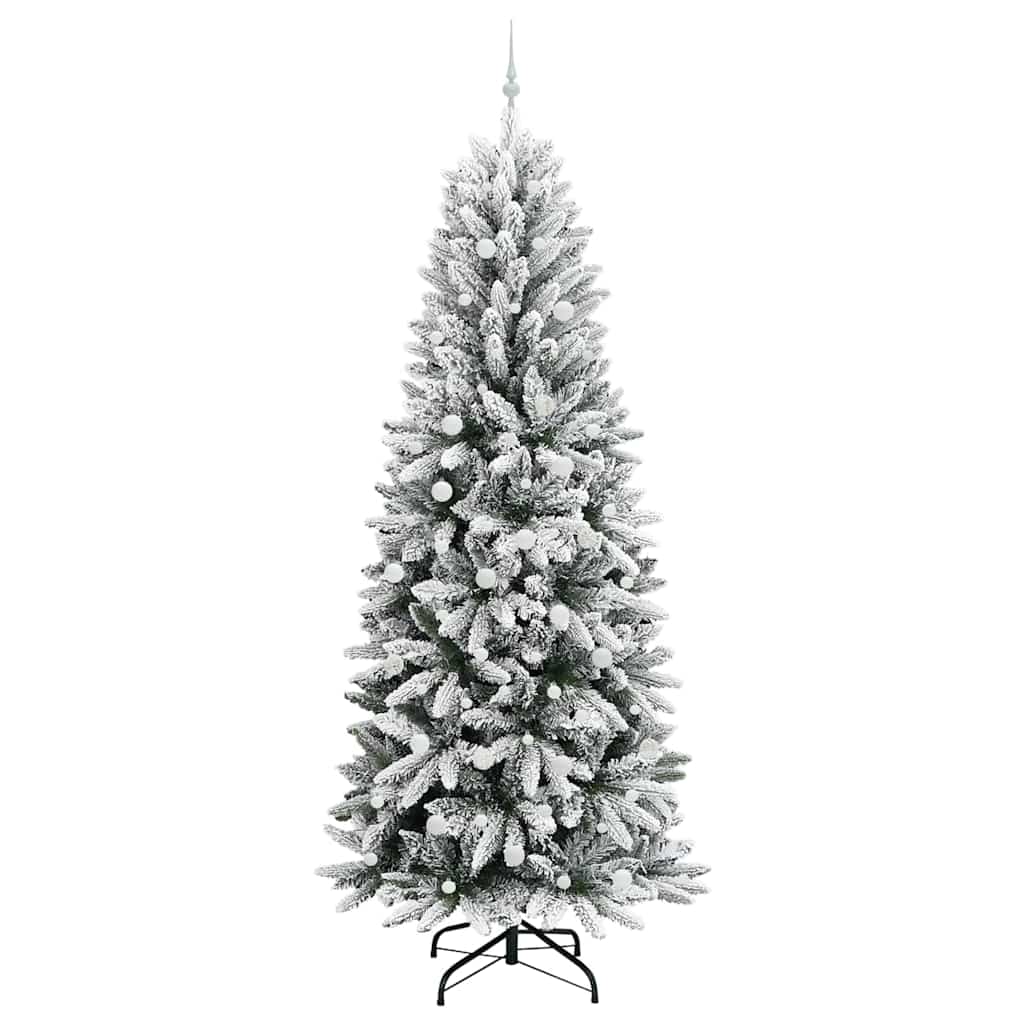 Kunstkerstboom Wit 240 cm PVC en Plastic en Staal en PE is nu te koop bij PeponiXL, paradijselijk wonen!