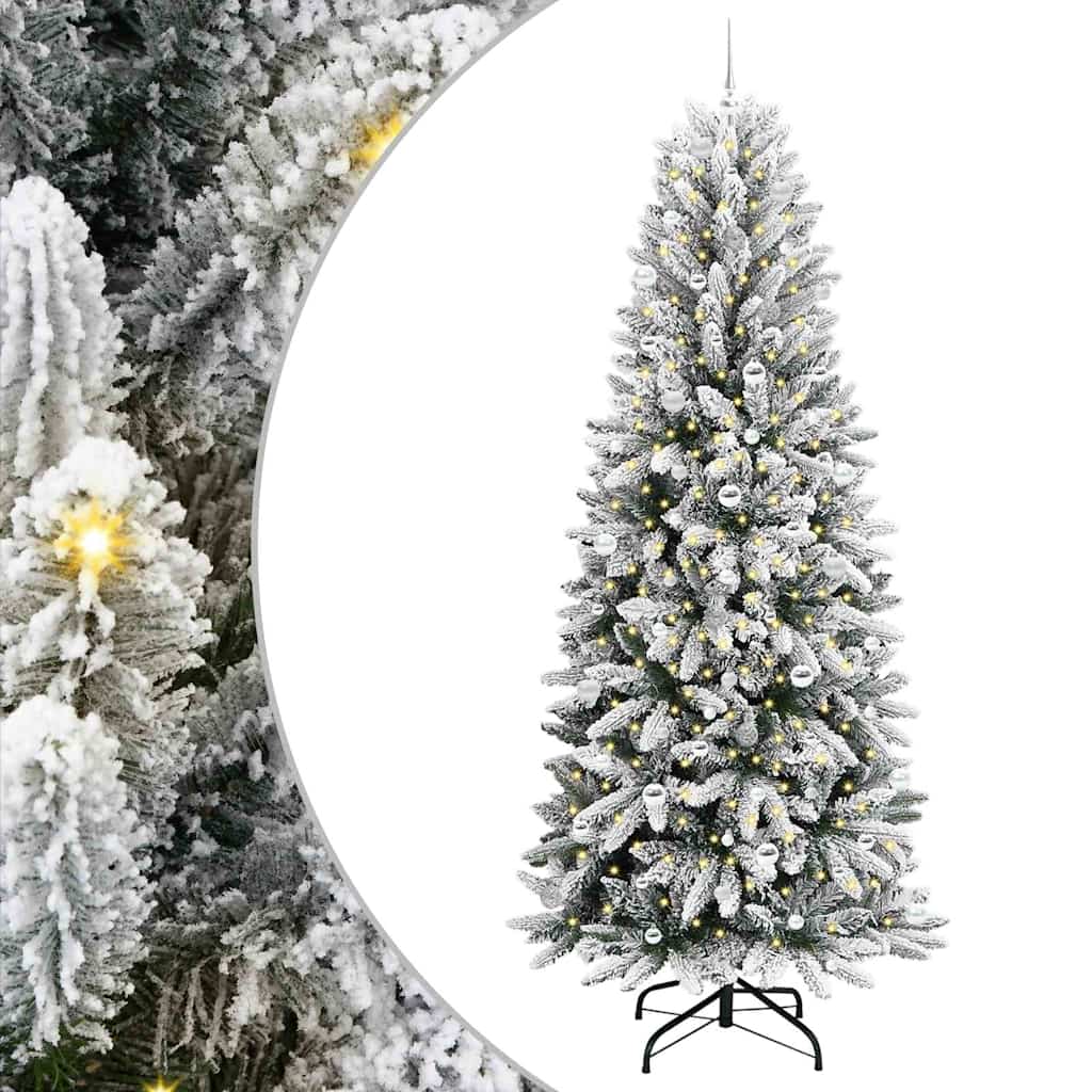 Kunstkerstboom Wit 240 cm PVC en Plastic en Staal en PE is nu te koop bij PeponiXL, paradijselijk wonen!
