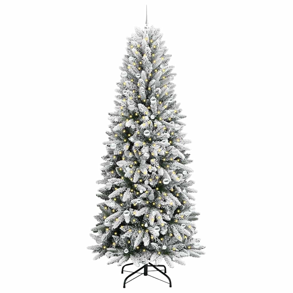 Kunstkerstboom Wit 240 cm PVC en Plastic en Staal en PE is nu te koop bij PeponiXL, paradijselijk wonen!