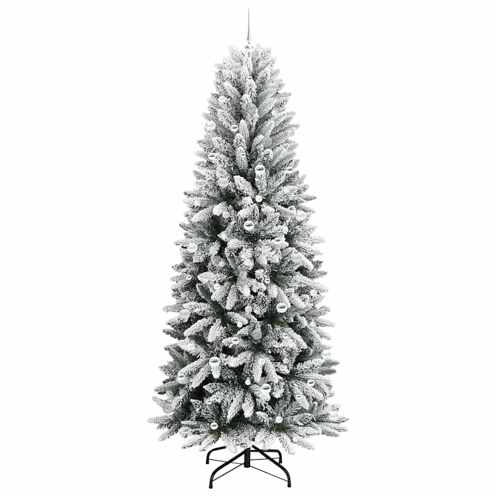 Kunstkerstboom Wit 240 cm PVC en Plastic en Staal en PE is nu te koop bij PeponiXL, paradijselijk wonen!