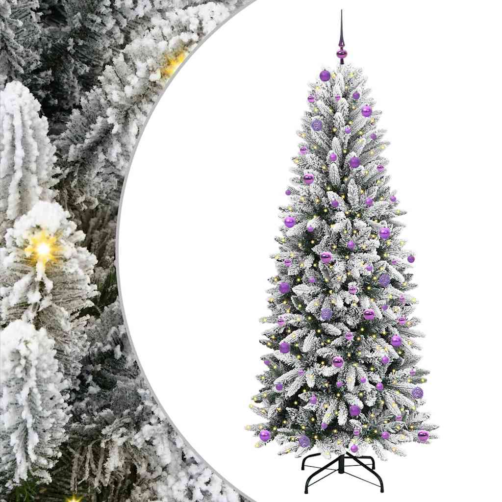Kunstkerstboom Wit 240 cm PVC en Plastic en Staal en PE is nu te koop bij PeponiXL, paradijselijk wonen!