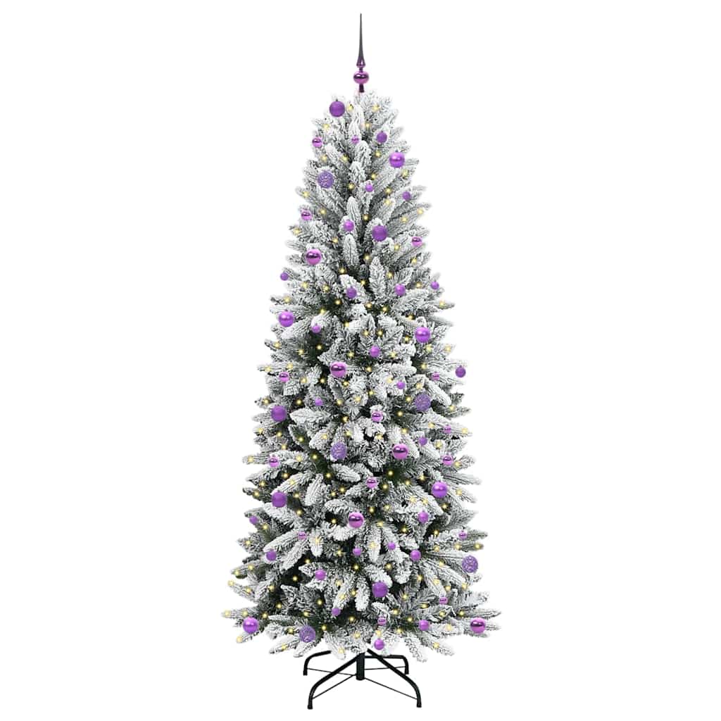 Kunstkerstboom Wit 240 cm PVC en Plastic en Staal en PE is nu te koop bij PeponiXL, paradijselijk wonen!