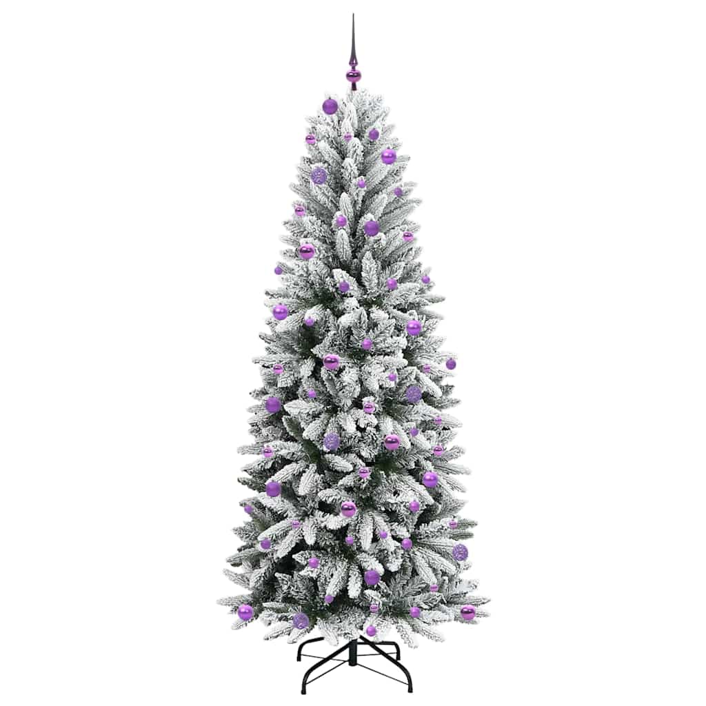 Kunstkerstboom Wit 240 cm PVC en Plastic en Staal en PE is nu te koop bij PeponiXL, paradijselijk wonen!