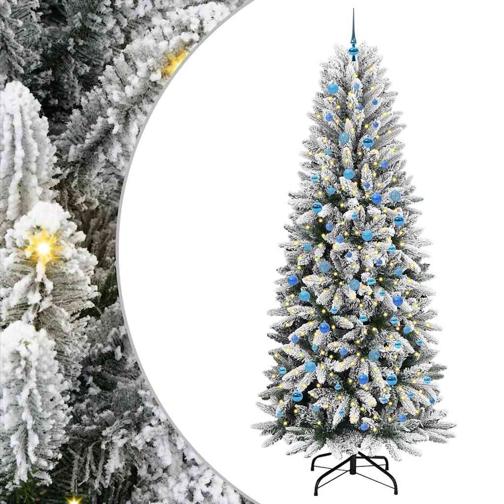 Kunstkerstboom Wit 240 cm PVC en Plastic en Staal en PE is nu te koop bij PeponiXL, paradijselijk wonen!