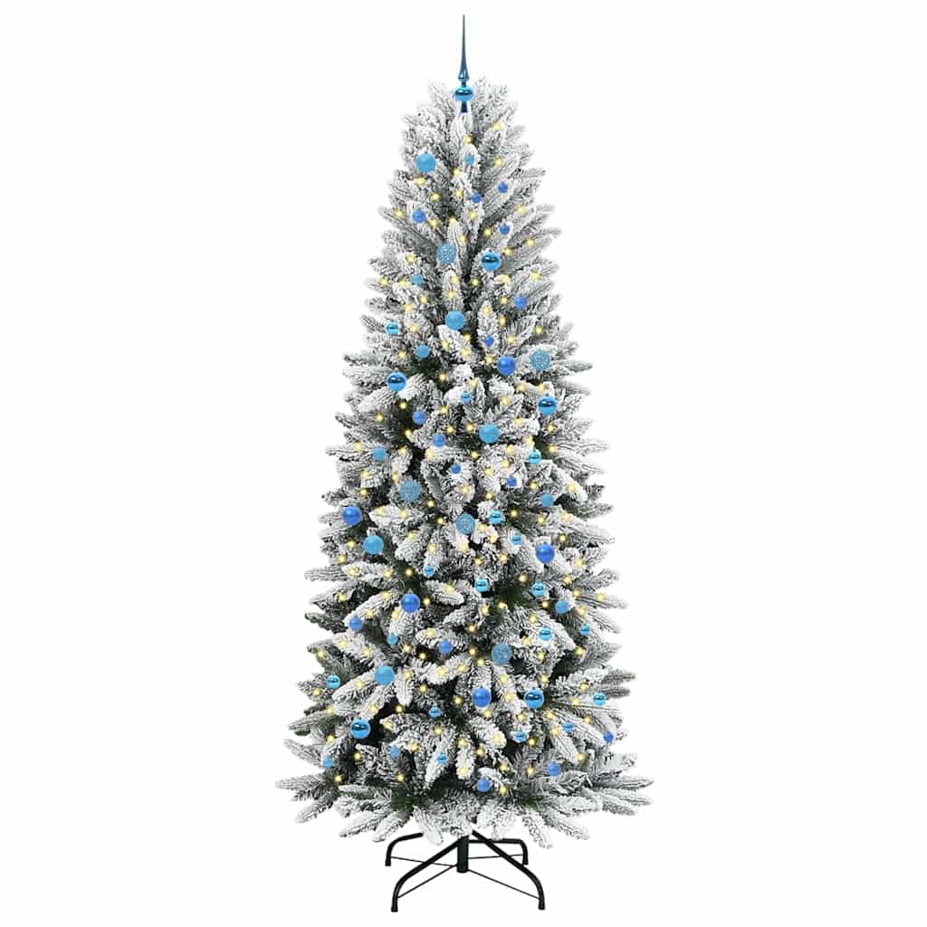 Kunstkerstboom Wit 240 cm PVC en Plastic en Staal en PE is nu te koop bij PeponiXL, paradijselijk wonen!