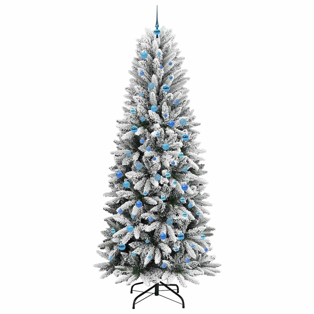 Kunstkerstboom Wit 240 cm PVC en Plastic en Staal en PE is nu te koop bij PeponiXL, paradijselijk wonen!