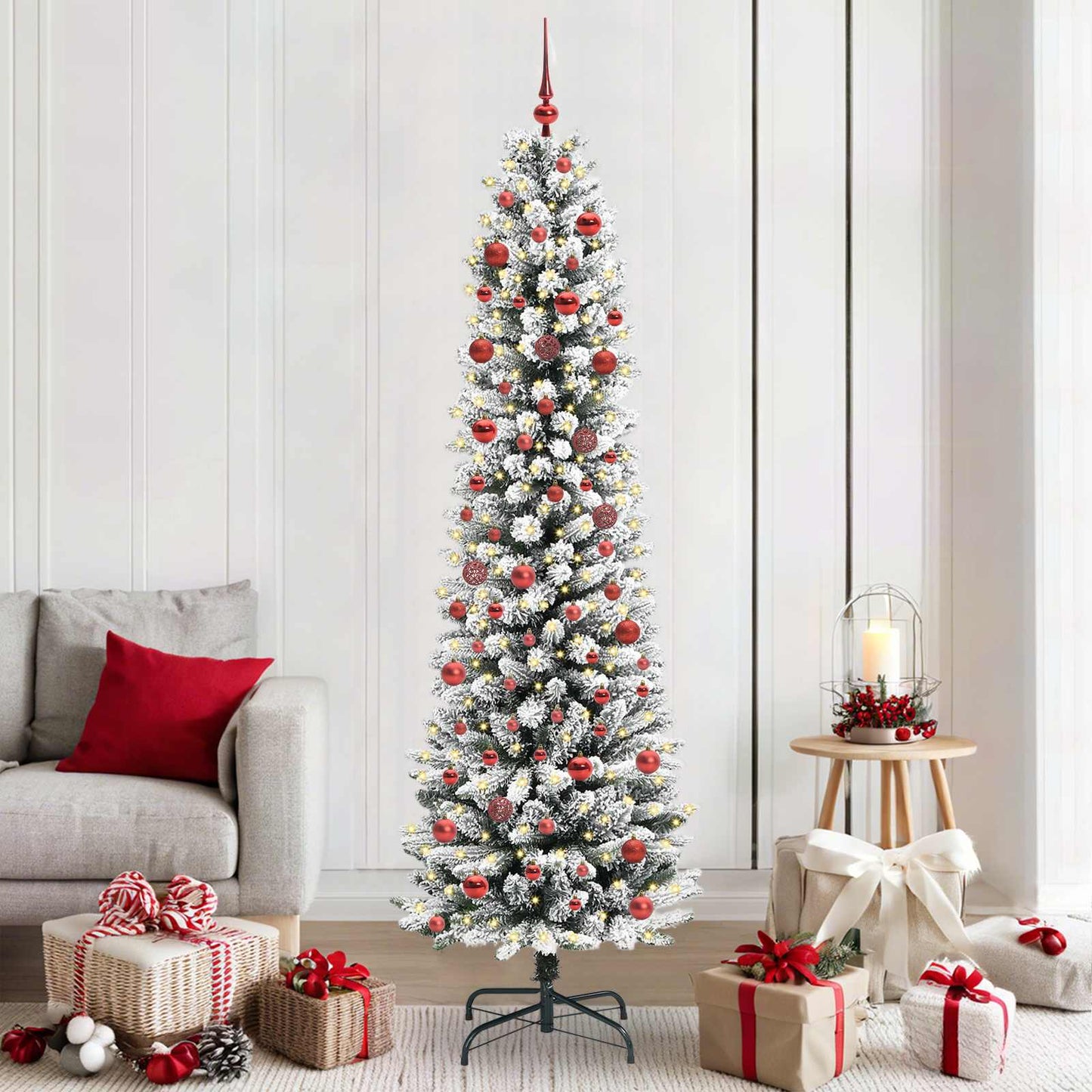 Kunstkerstboom met 300 LED Wit 210 cm PVC en Metaal en Plastic is nu te koop bij PeponiXL, paradijselijk wonen!