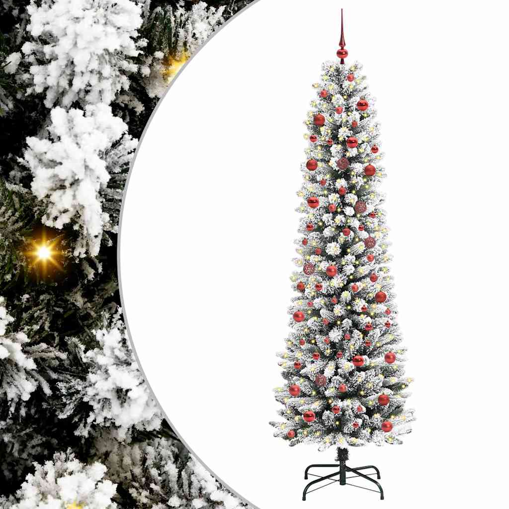 Kunstkerstboom met 300 LED Wit 210 cm PVC en Metaal en Plastic is nu te koop bij PeponiXL, paradijselijk wonen!