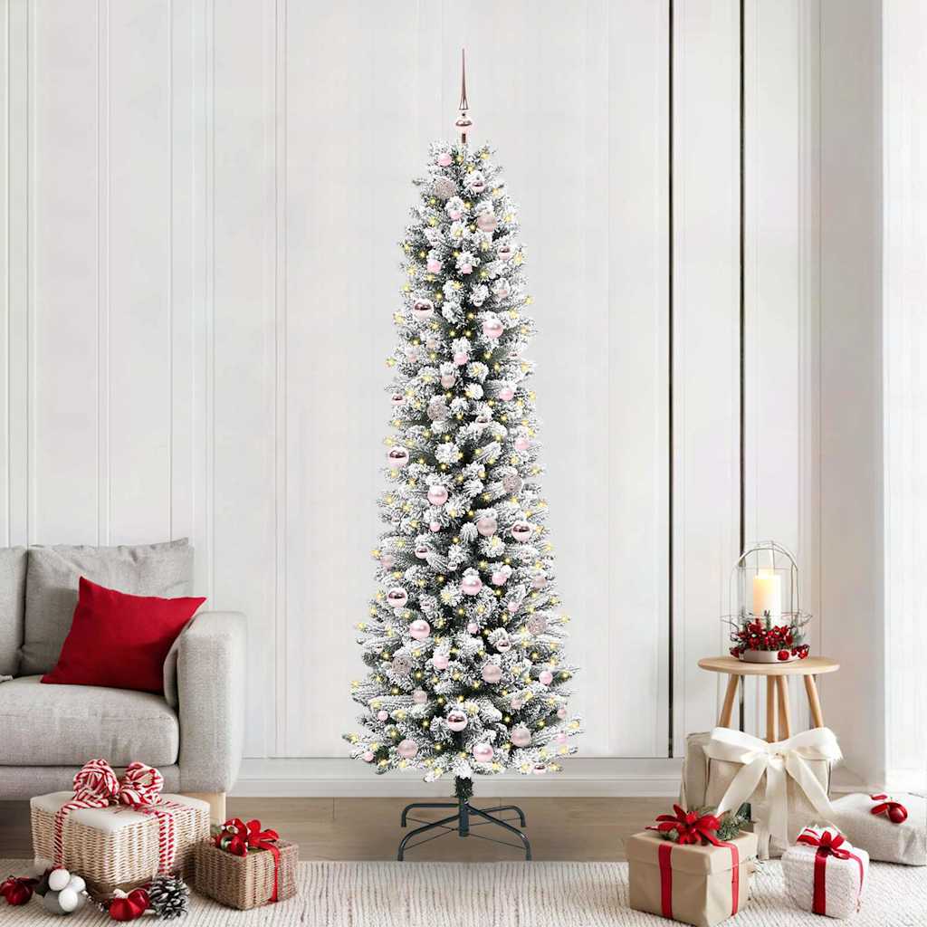 Kunstkerstboom met 300 LED Wit 210 cm PVC en Metaal en Plastic is nu te koop bij PeponiXL, paradijselijk wonen!