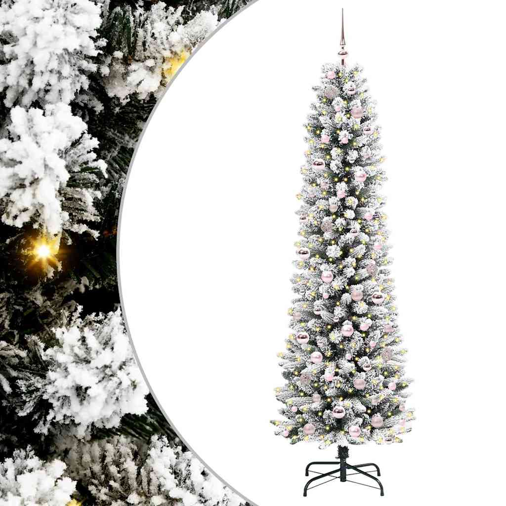 Kunstkerstboom met 300 LED Wit 210 cm PVC en Metaal en Plastic is nu te koop bij PeponiXL, paradijselijk wonen!