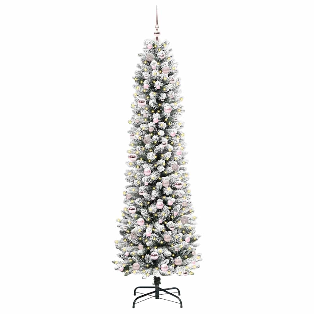 Kunstkerstboom met 300 LED Wit 210 cm PVC en Metaal en Plastic is nu te koop bij PeponiXL, paradijselijk wonen!