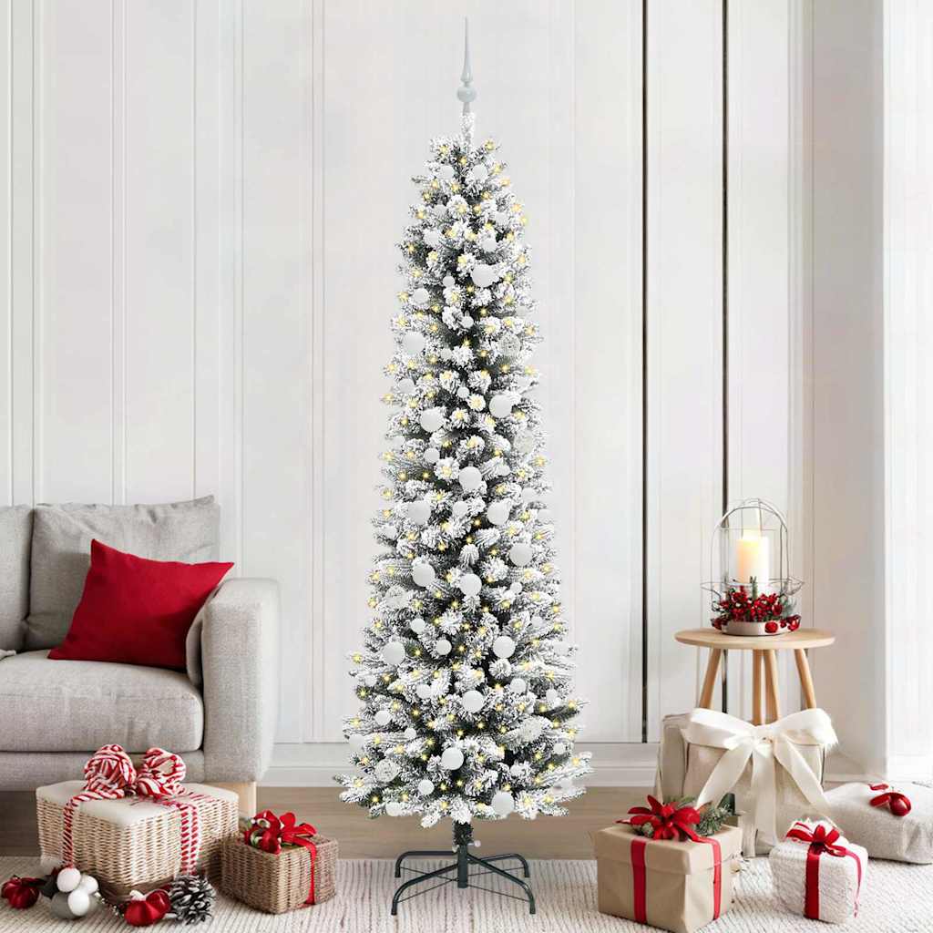 Kunstkerstboom met 300 LED Wit 210 cm PVC en Metaal en Plastic is nu te koop bij PeponiXL, paradijselijk wonen!