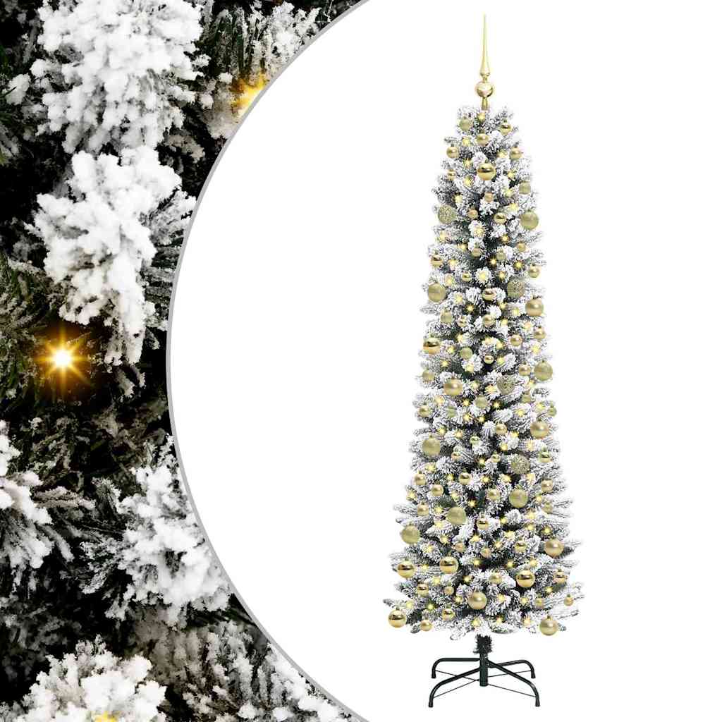 Kunstkerstboom met 300 LED Wit 210 cm PVC en Metaal en Plastic is nu te koop bij PeponiXL, paradijselijk wonen!