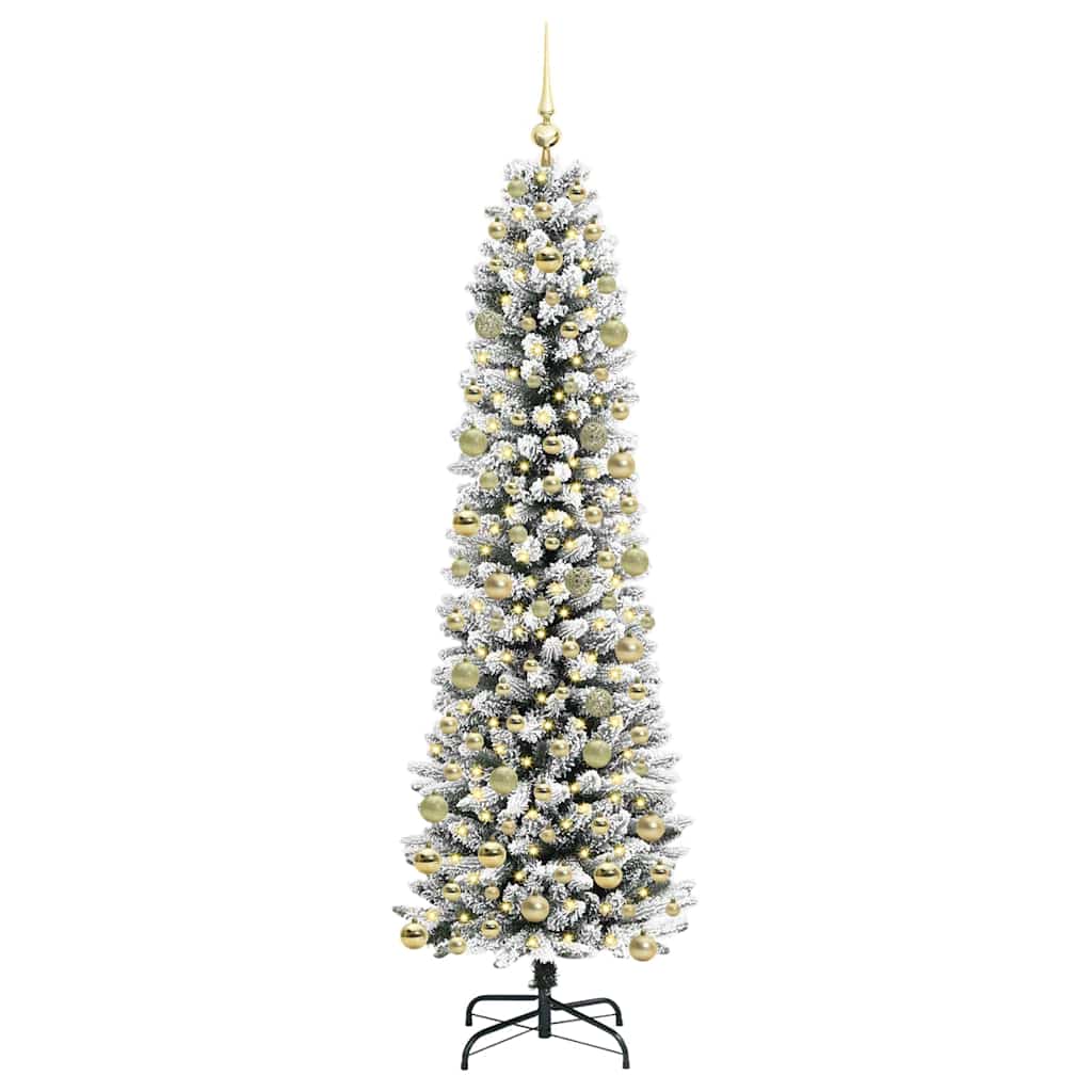 Kunstkerstboom met 300 LED Wit 210 cm PVC en Metaal en Plastic is nu te koop bij PeponiXL, paradijselijk wonen!