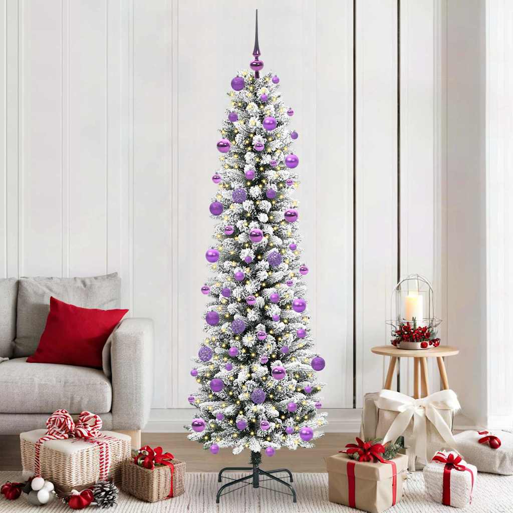 Kunstkerstboom met 300 LED Wit 210 cm PVC en Metaal en Plastic is nu te koop bij PeponiXL, paradijselijk wonen!