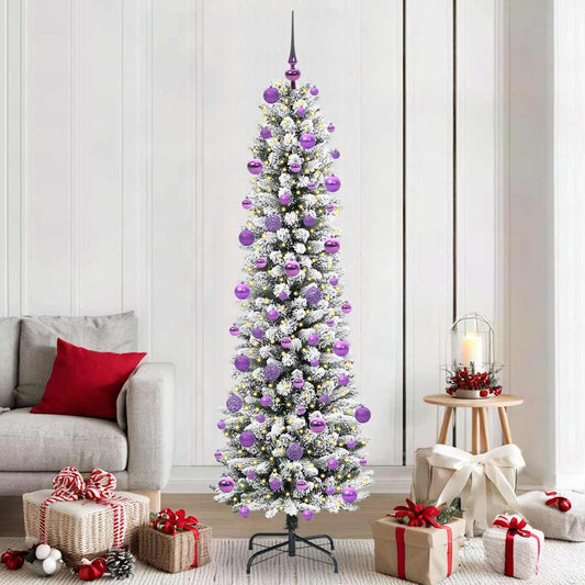 Kunstkerstboom met 300 LED Wit 210 cm PVC en Metaal en Plastic is nu te koop bij PeponiXL, paradijselijk wonen!