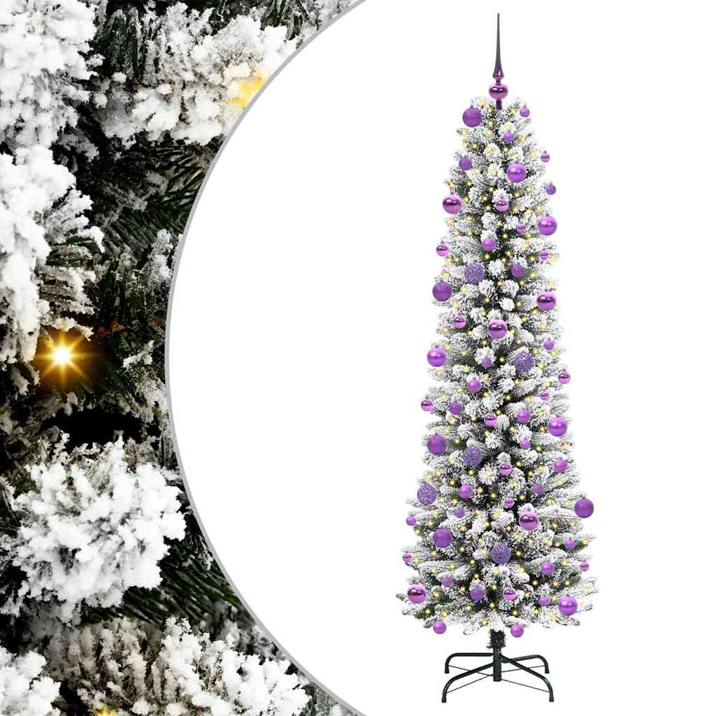 Kunstkerstboom met 300 LED Wit 210 cm PVC en Metaal en Plastic is nu te koop bij PeponiXL, paradijselijk wonen!