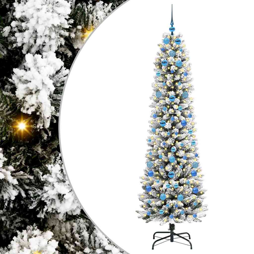Kunstkerstboom met 300 LED Wit 210 cm PVC en Metaal en Plastic is nu te koop bij PeponiXL, paradijselijk wonen!