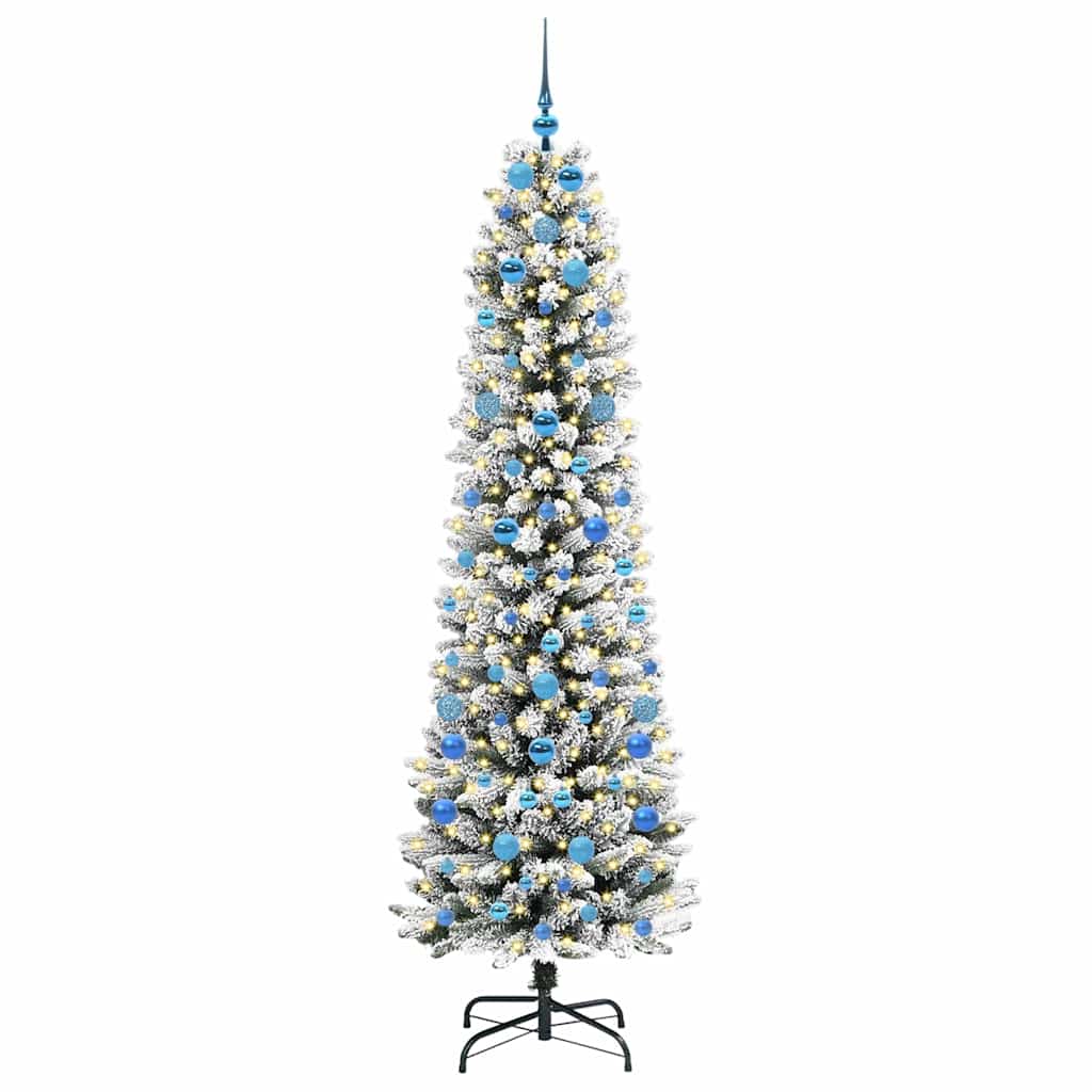 Kunstkerstboom met 300 LED Wit 210 cm PVC en Metaal en Plastic is nu te koop bij PeponiXL, paradijselijk wonen!