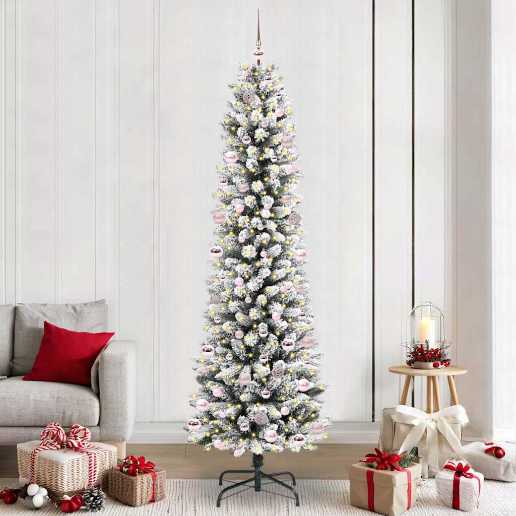 Kunstkerstboom met 300 LED Wit 240 cm PVC en Metaal en Plastic is nu te koop bij PeponiXL, paradijselijk wonen!