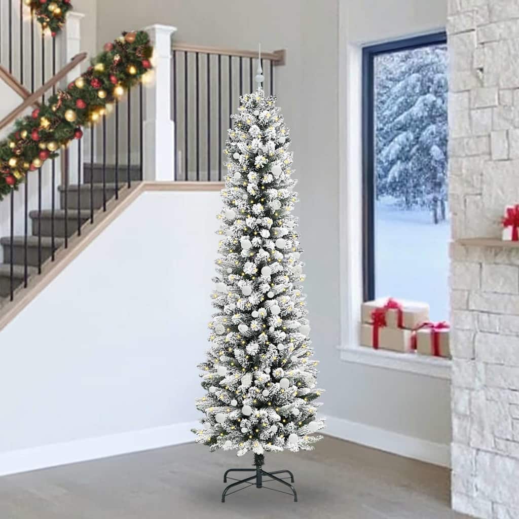 Kunstkerstboom met 300 LED Wit 240 cm PVC en Metaal en Plastic is nu te koop bij PeponiXL, paradijselijk wonen!