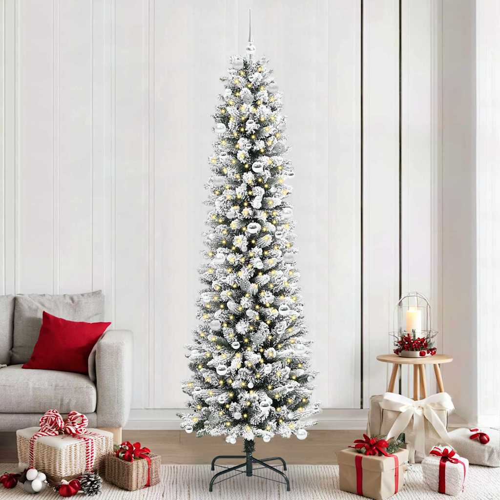 Kunstkerstboom met 300 LED Wit 240 cm PVC en Metaal en Plastic is nu te koop bij PeponiXL, paradijselijk wonen!