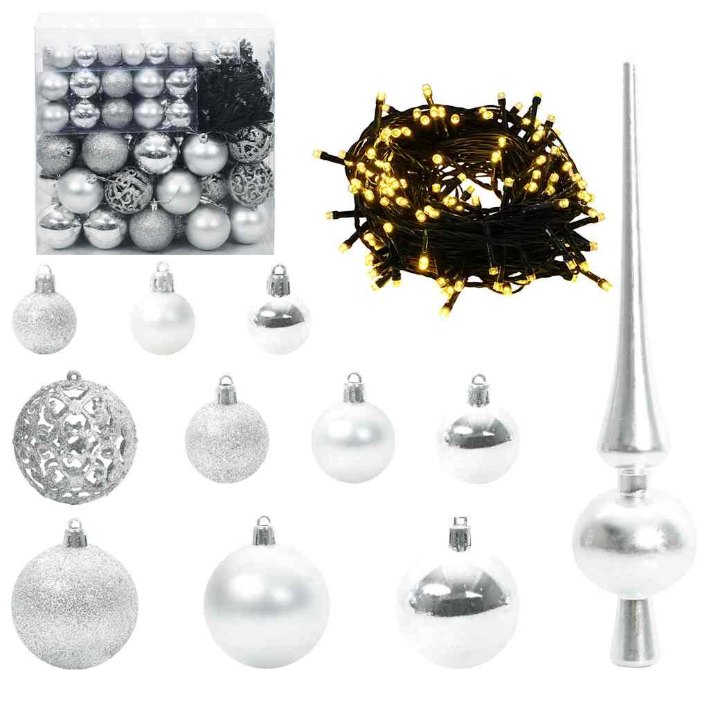 Kunstkerstboom met 300 LED Wit 240 cm PVC en Metaal en Plastic is nu te koop bij PeponiXL, paradijselijk wonen!