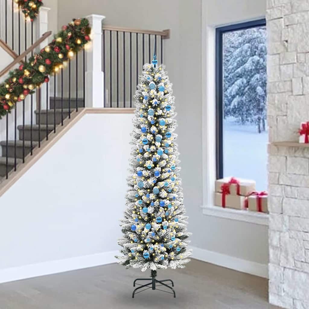 Kunstkerstboom met 300 LED Wit 240 cm PVC en Metaal en Plastic is nu te koop bij PeponiXL, paradijselijk wonen!