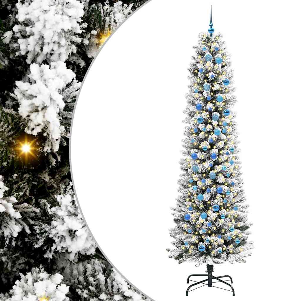 Kunstkerstboom met 300 LED Wit 240 cm PVC en Metaal en Plastic is nu te koop bij PeponiXL, paradijselijk wonen!
