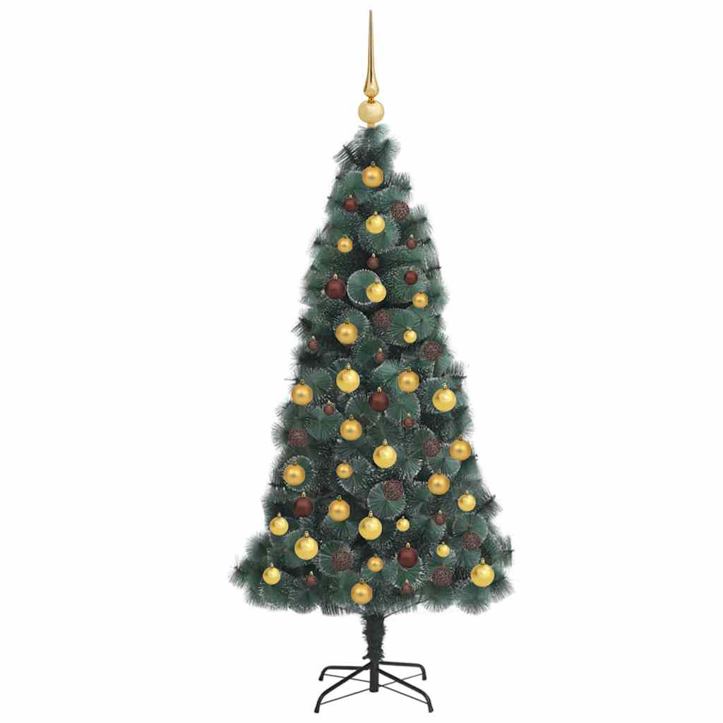 Kunstmatige Vorstverlichte Kerstboom met Bal Set Groen 120 cm is nu te koop bij PeponiXL, paradijselijk wonen!