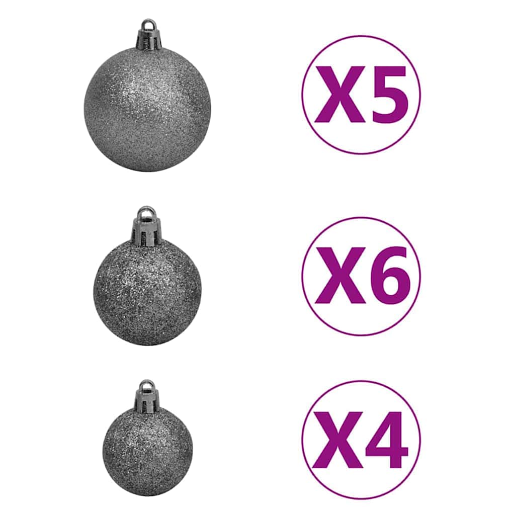 Kunstmatige Vorstverlichte Kerstboom met Bal Set Groen 120 cm is nu te koop bij PeponiXL, paradijselijk wonen!