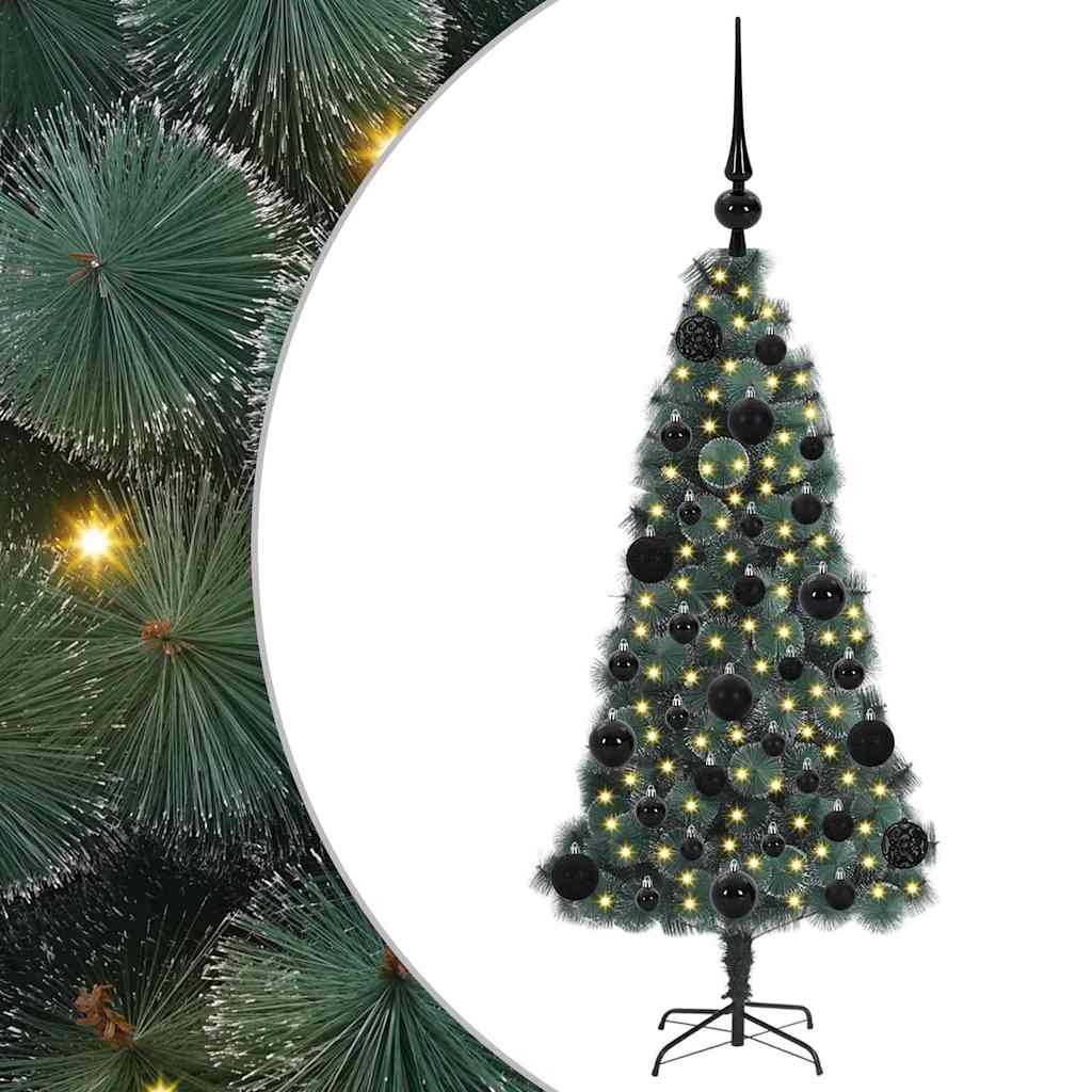 Kunstmatige Vorstverlichte Kerstboom met Bal Set Groen 120 cm is nu te koop bij PeponiXL, paradijselijk wonen!