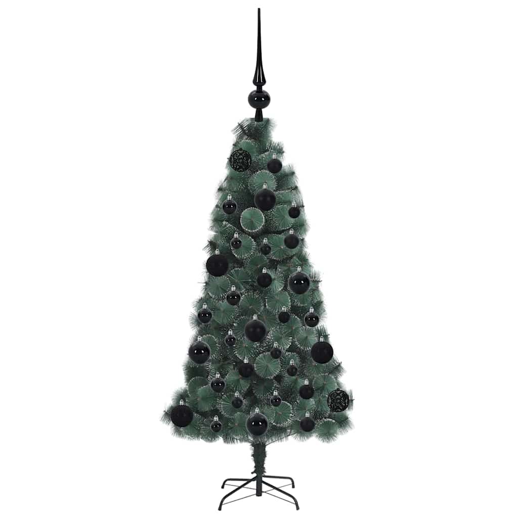 Kunstmatige Vorstverlichte Kerstboom met Bal Set Groen 120 cm is nu te koop bij PeponiXL, paradijselijk wonen!