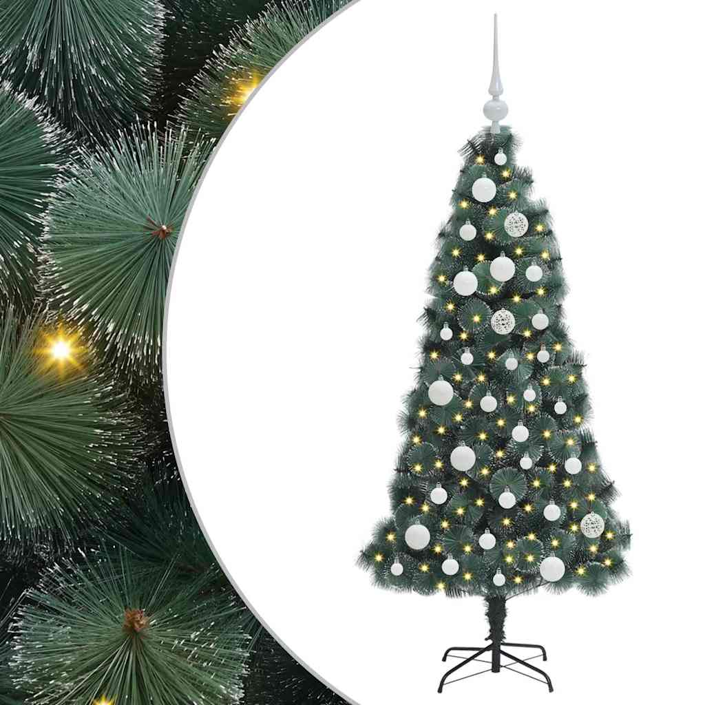 Kunstmatige Voorverlichte Kerstboom met Ballenset Groen 120 cm is nu te koop bij PeponiXL, paradijselijk wonen!