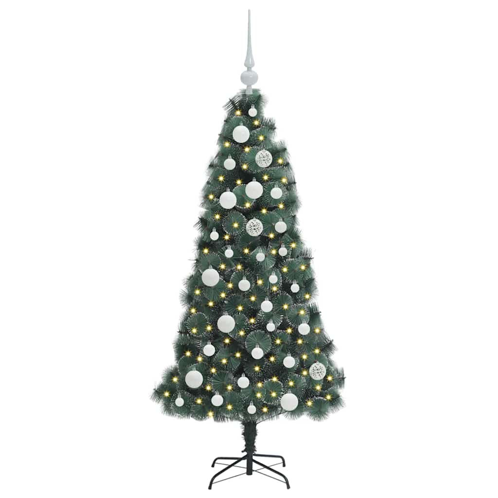 Kunstmatige Voorverlichte Kerstboom met Ballenset Groen 120 cm is nu te koop bij PeponiXL, paradijselijk wonen!