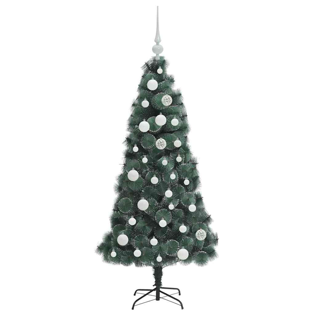 Kunstmatige Voorverlichte Kerstboom met Ballenset Groen 120 cm is nu te koop bij PeponiXL, paradijselijk wonen!