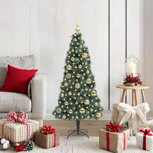 Kunstkerstboom met verlichting en ballenset Groen 120 cm PET is nu te koop bij PeponiXL, paradijselijk wonen!