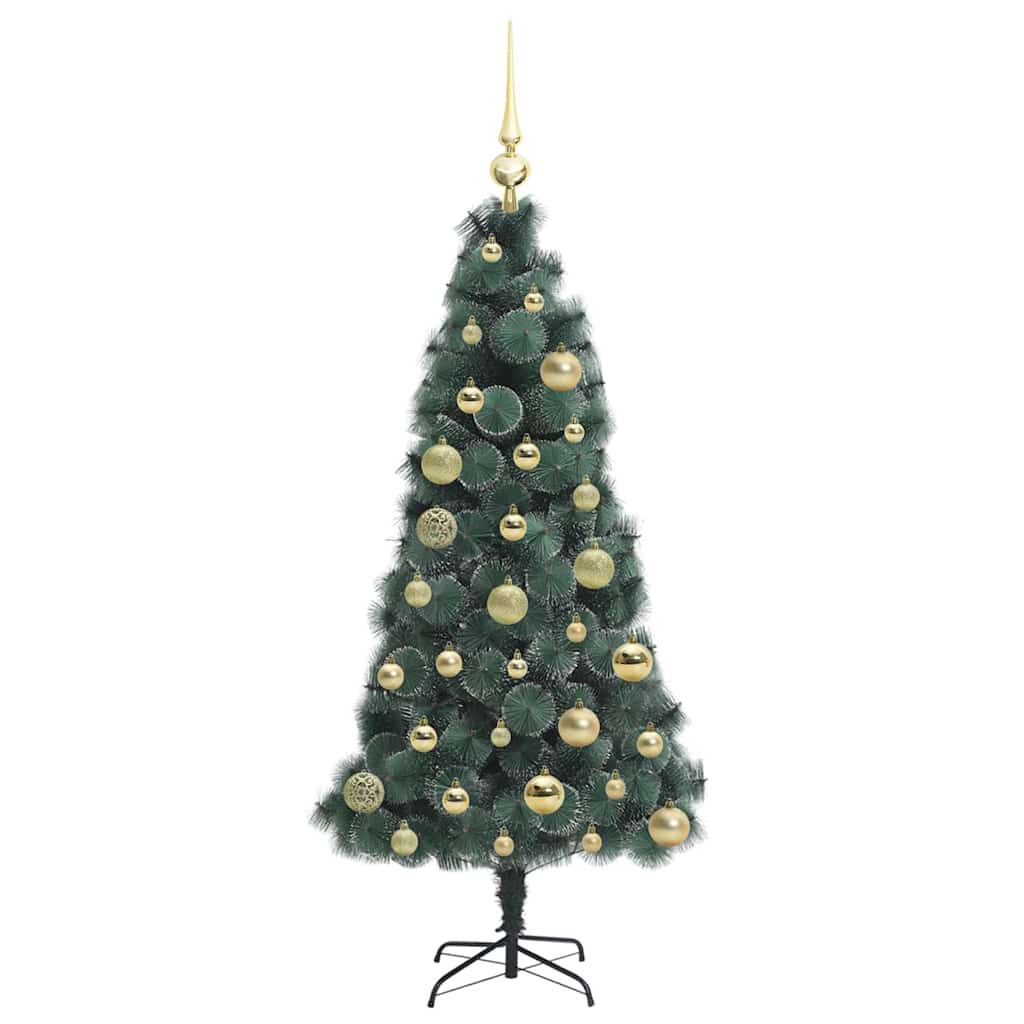 Kunstkerstboom met verlichting en ballenset Groen 120 cm PET is nu te koop bij PeponiXL, paradijselijk wonen!