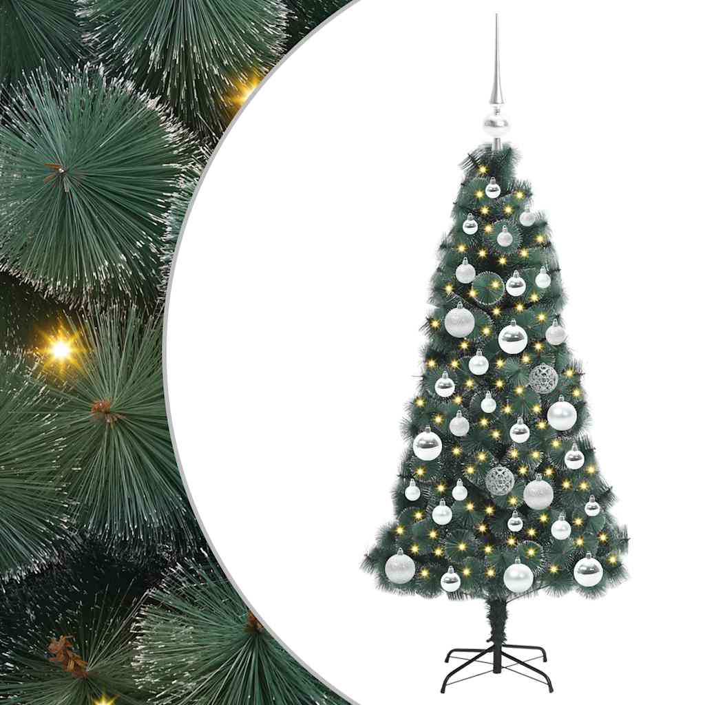 Kunstkerstboom met verlichting en ballenset Groen 120 cm PET is nu te koop bij PeponiXL, paradijselijk wonen!