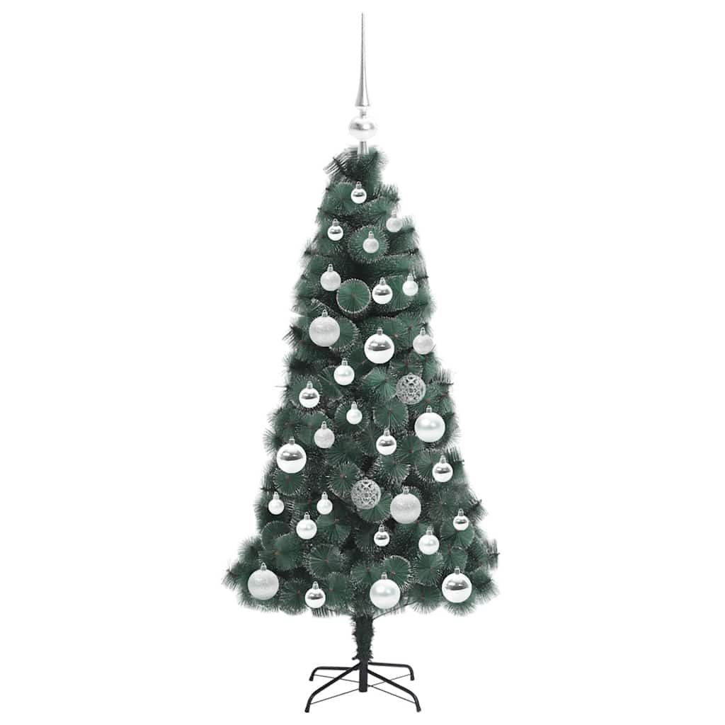 Kunstkerstboom met verlichting en ballenset Groen 120 cm PET is nu te koop bij PeponiXL, paradijselijk wonen!