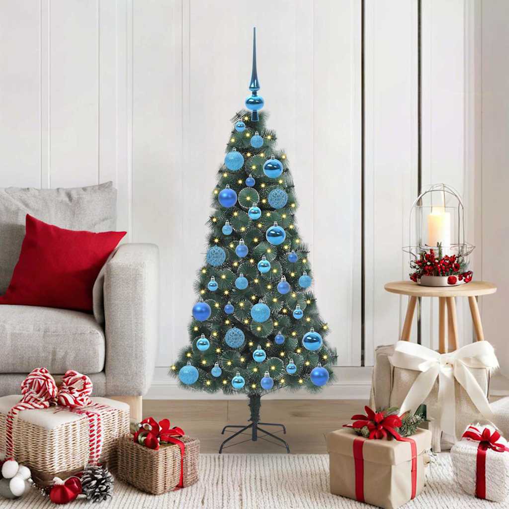 Kunstmatige Voorverlichte Kerstboom met Bal Set Groen 120 cm is nu te koop bij PeponiXL, paradijselijk wonen!