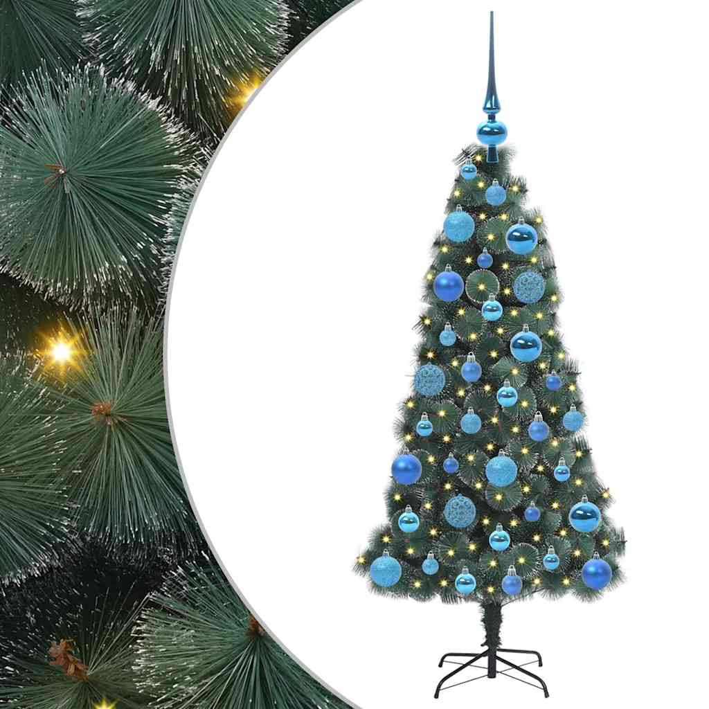Kunstmatige Voorverlichte Kerstboom met Bal Set Groen 120 cm is nu te koop bij PeponiXL, paradijselijk wonen!