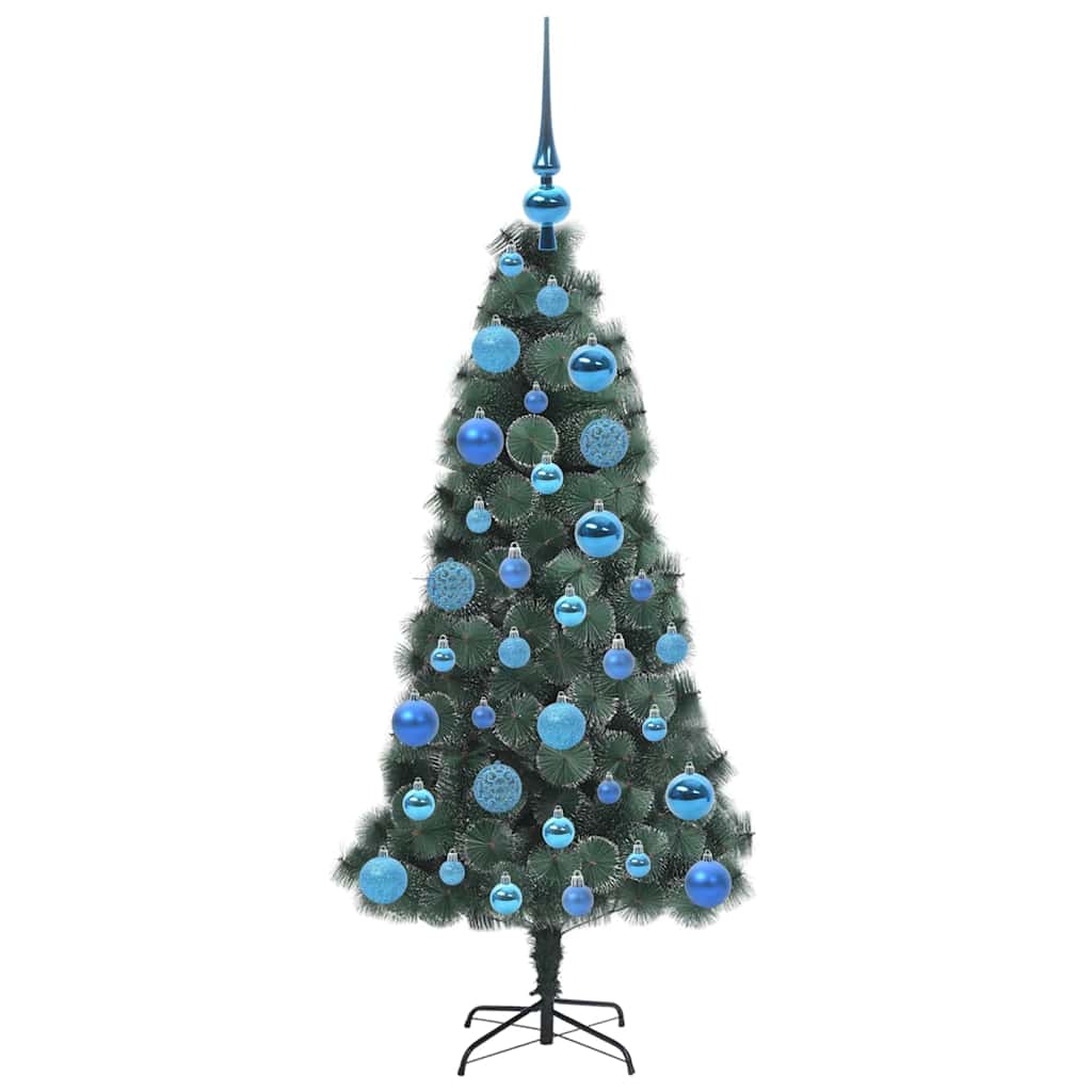Kunstmatige Voorverlichte Kerstboom met Bal Set Groen 120 cm is nu te koop bij PeponiXL, paradijselijk wonen!