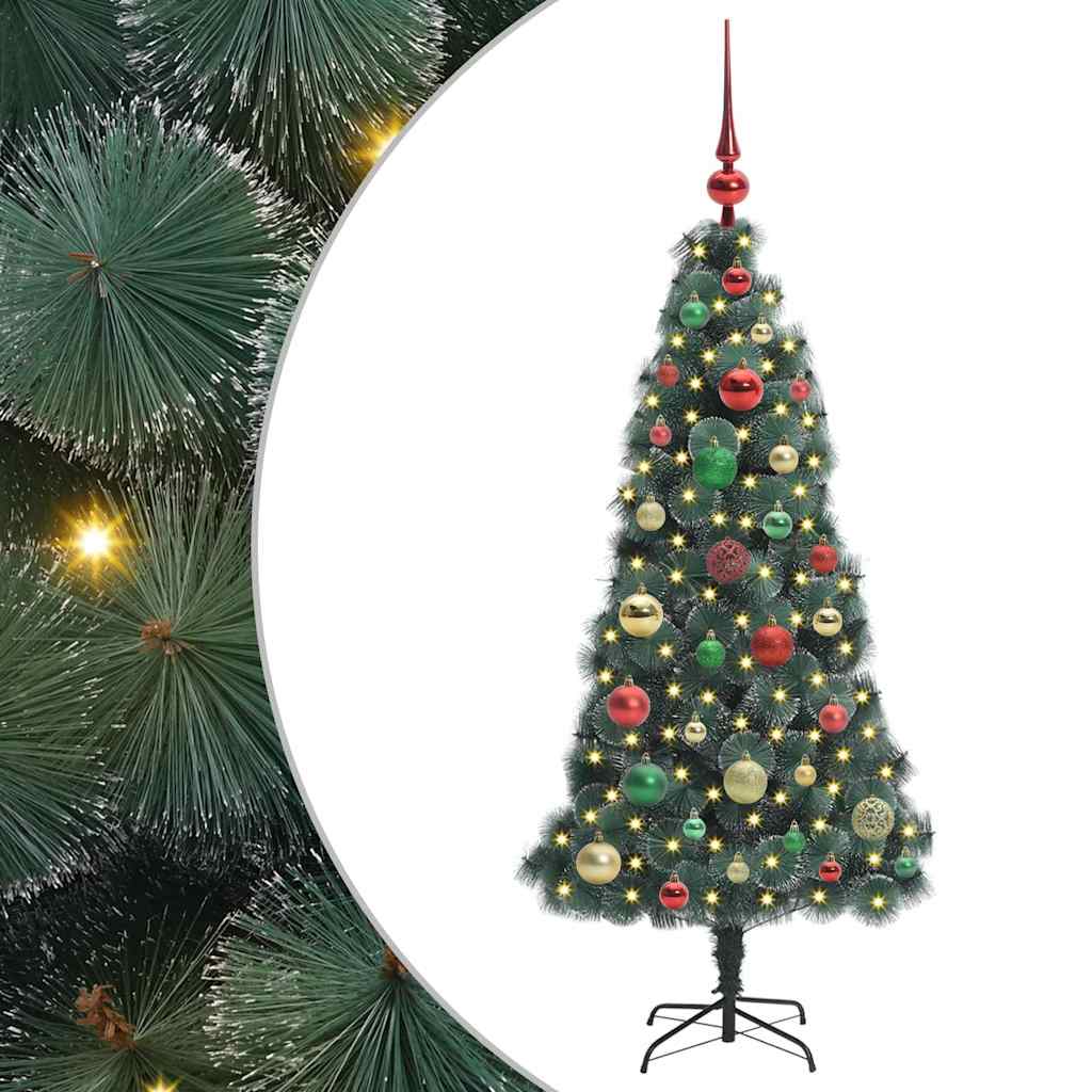 Kunstmatige Voorverlichte Kerstboom met Ballenset Groen 120 cm is nu te koop bij PeponiXL, paradijselijk wonen!