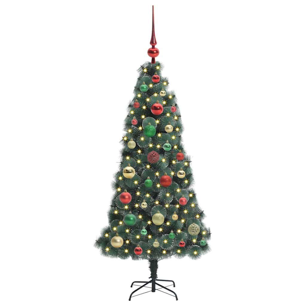 Kunstmatige Voorverlichte Kerstboom met Ballenset Groen 120 cm is nu te koop bij PeponiXL, paradijselijk wonen!